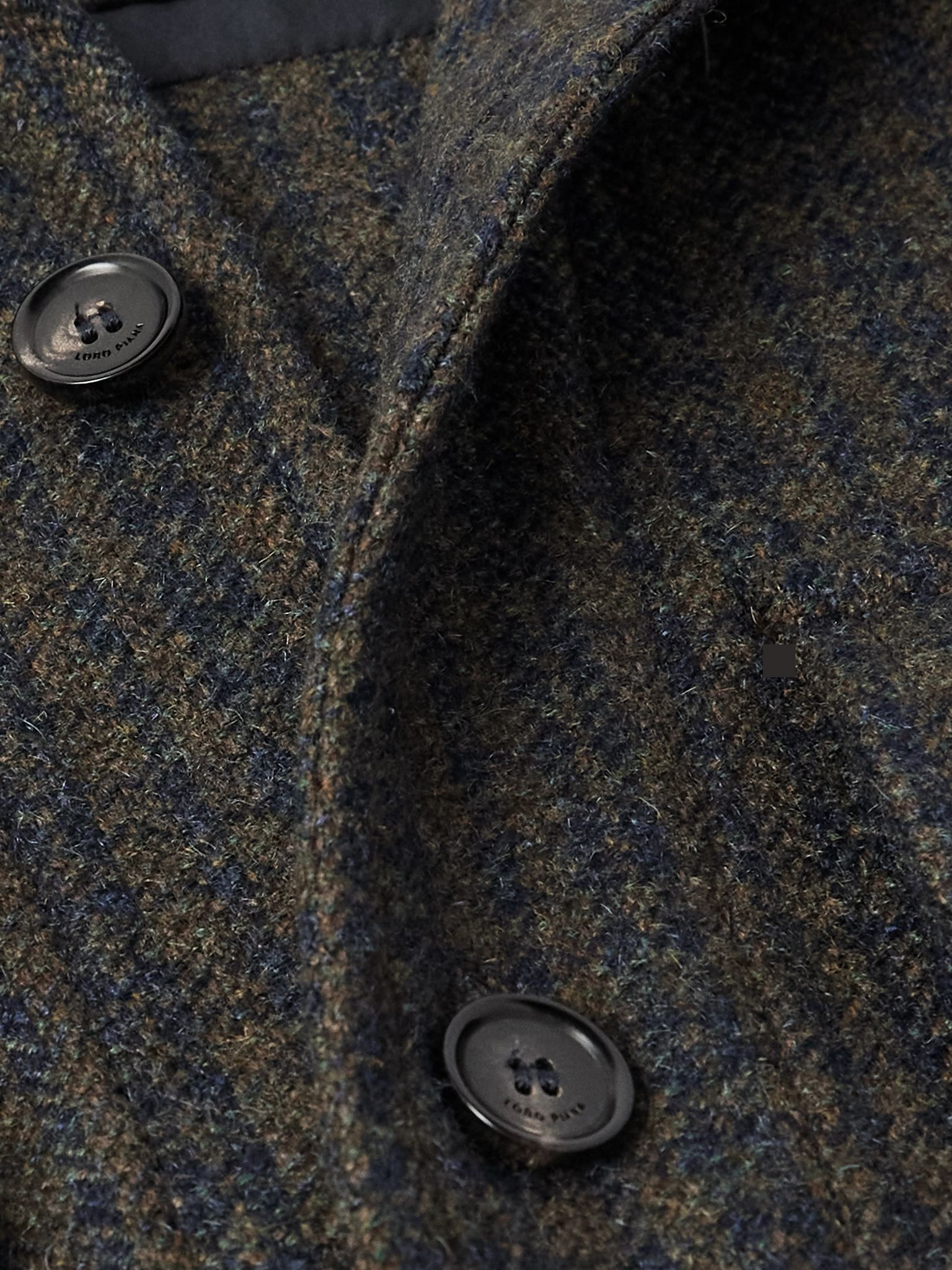 Ambrose Checked Cashmere and Mohair-Blend Overshirt Navy - 5