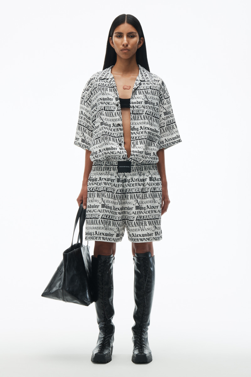 Alexander Wang Newspaper Print Camp Shirt outlook