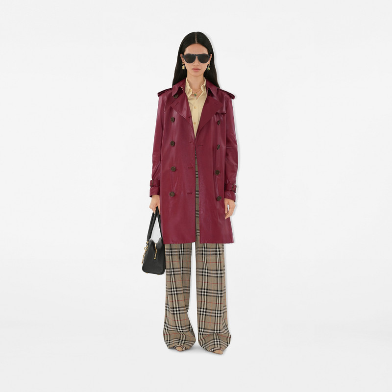 Burberry Mid-length Leather Kensington Trench Coat outlook