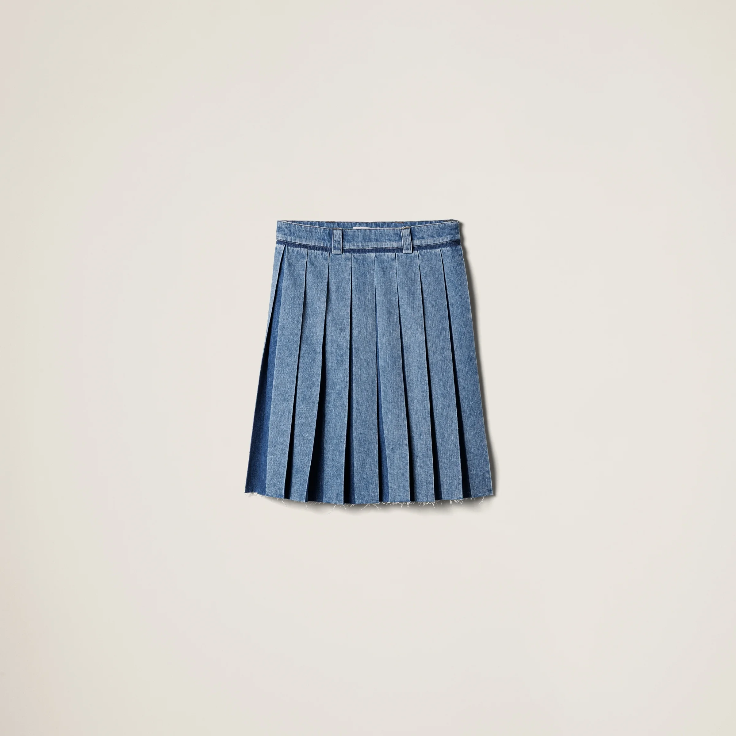 Pleated denim skirt - 1
