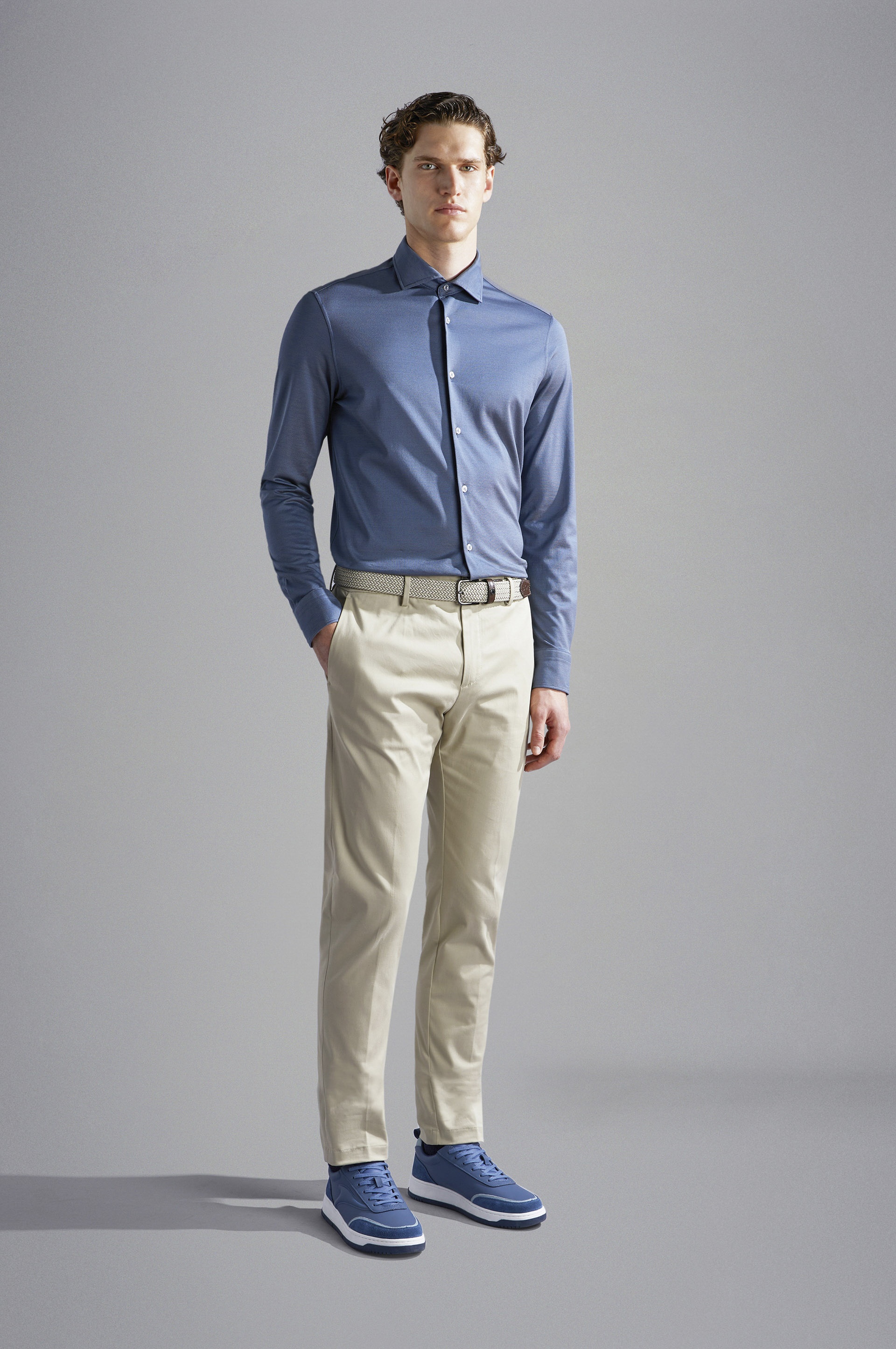 COTTON STRETCH CHINO TROUSERS - 2