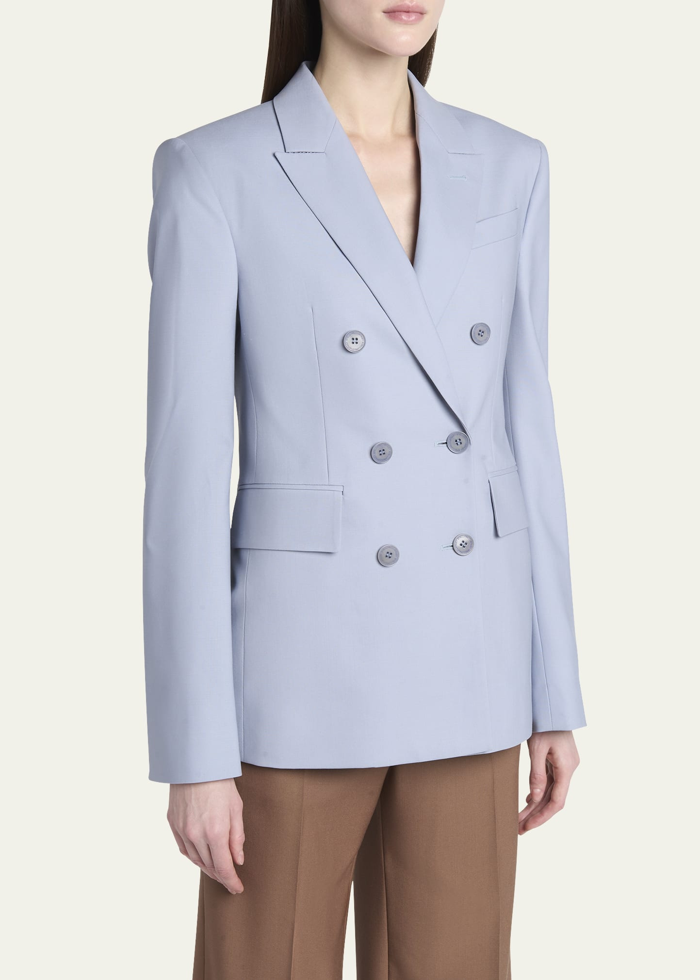 Double-Breasted Wool Blazer - 4