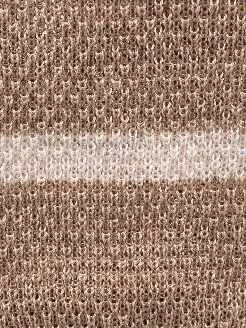 Brunello Cucinelli striped knitted tie outlook