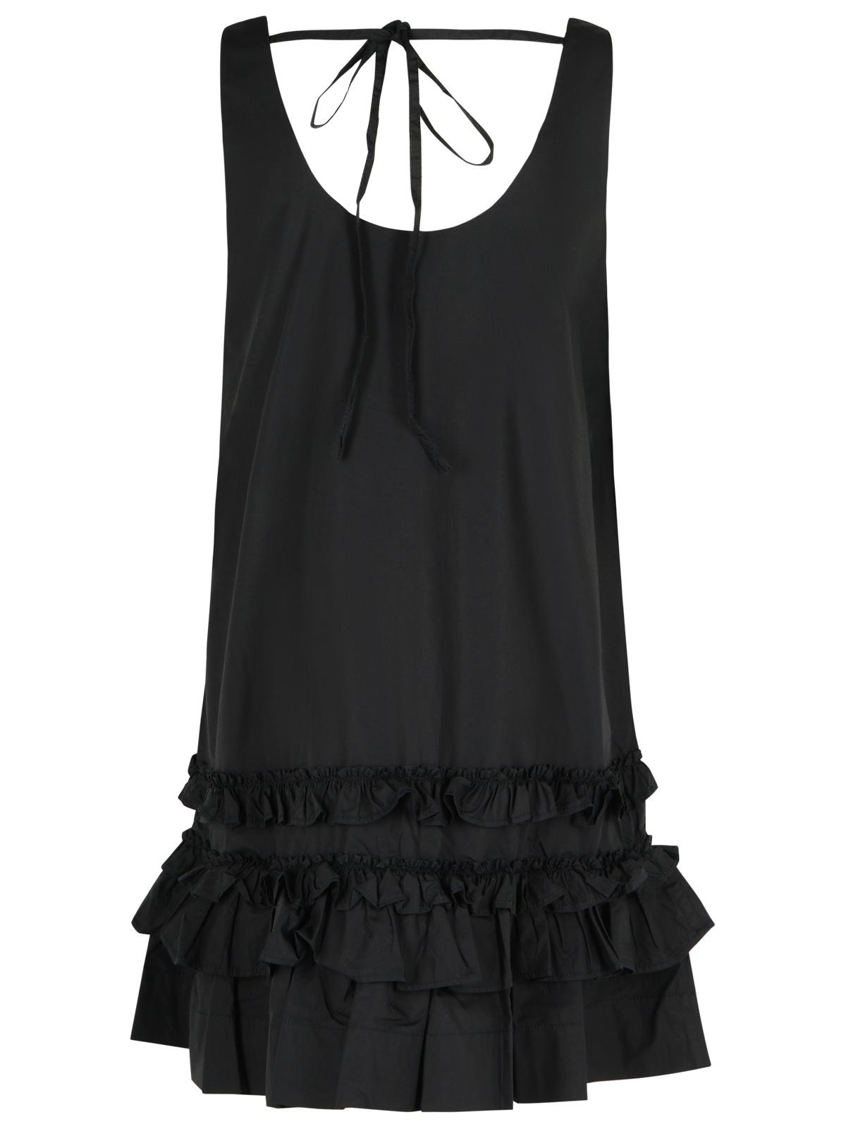 Ganni Mini Dress In Black Cotton Poplin Women - 3