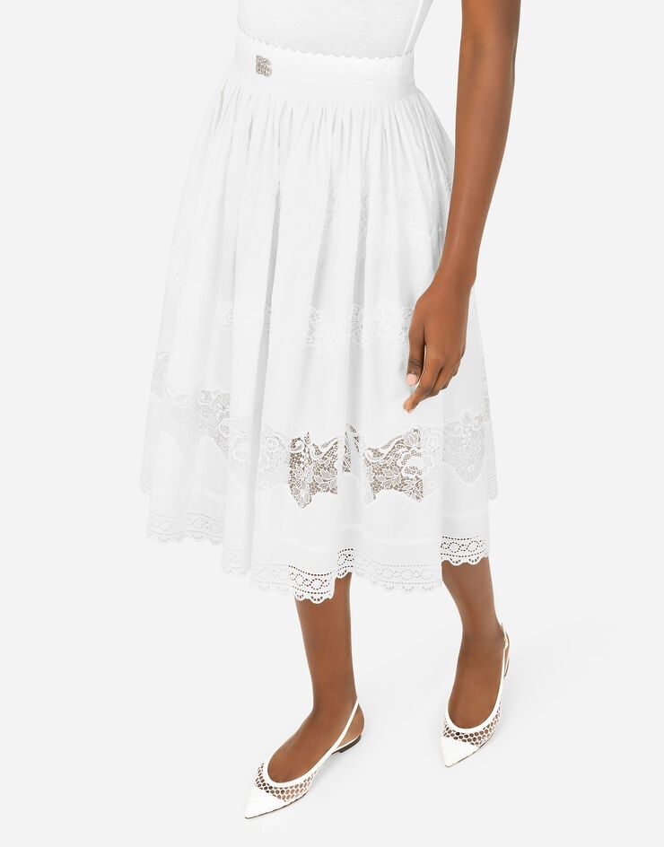 Embroidered cotton midi skirt - 4