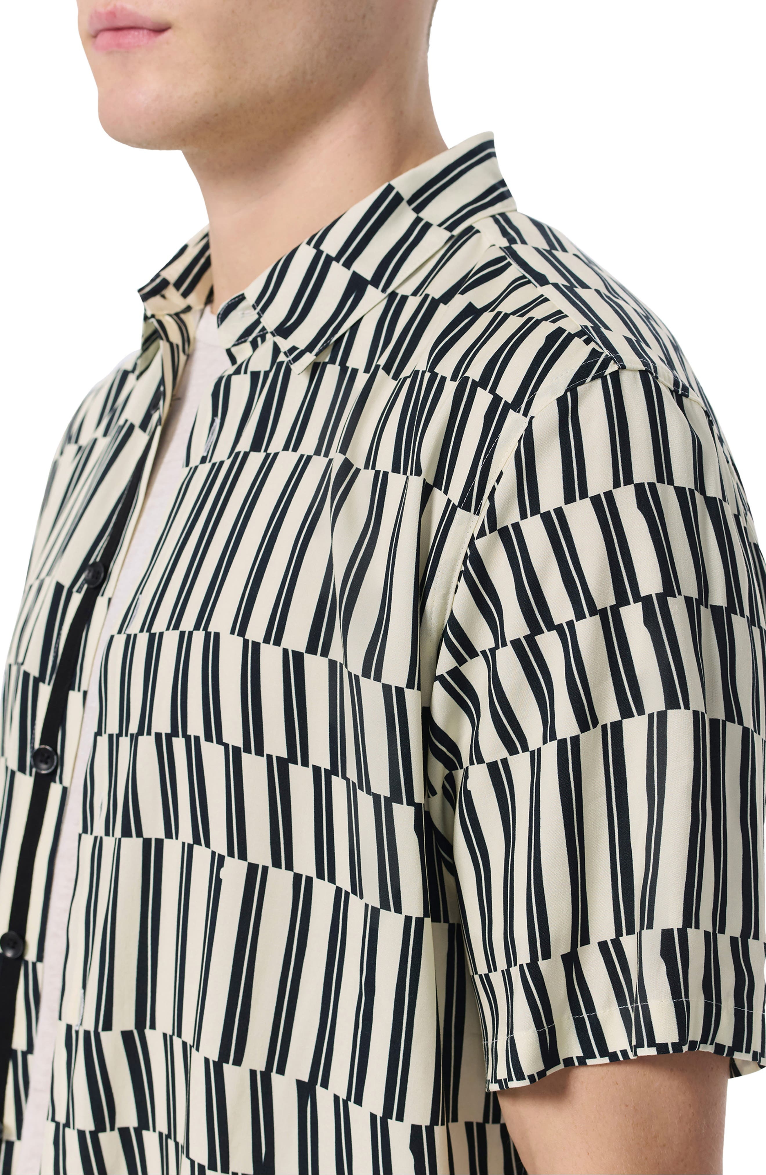 rag & bone Dalton Print Short Sleeve Button-Up Shirt in Blue/White Joff Print at Nordstrom - 2