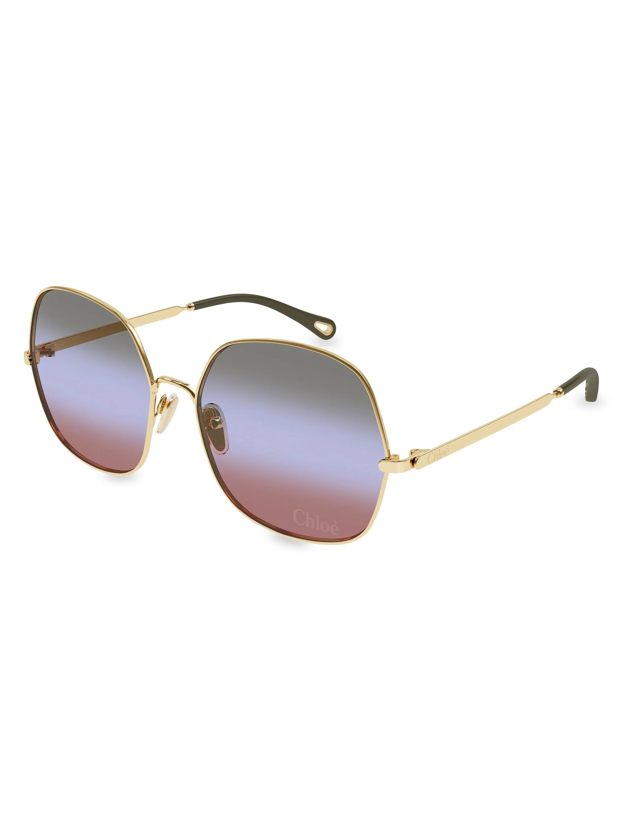 Women's Aly 60MM Square Sunglasses - Gold Purple - 1