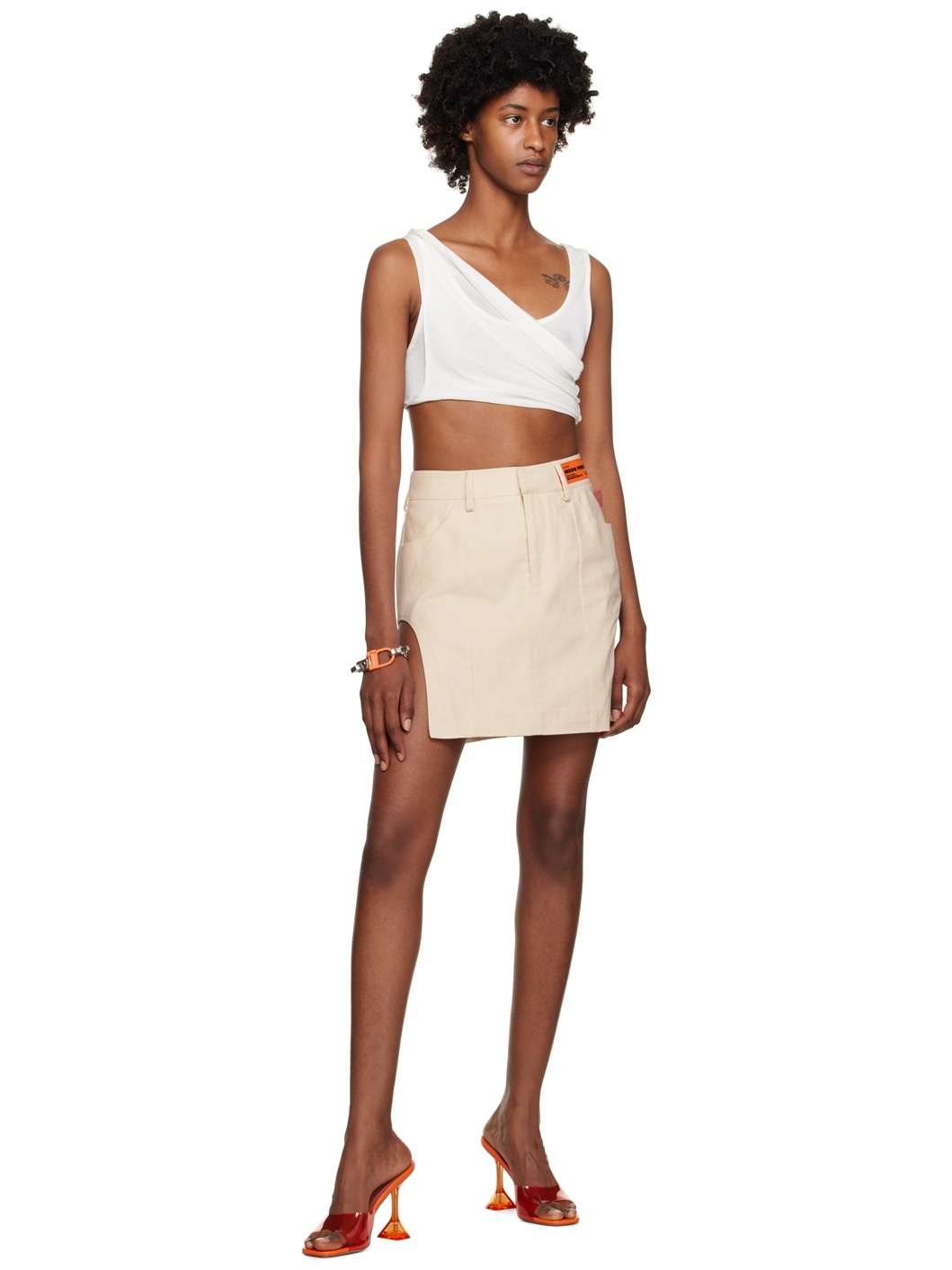 White Twisted Tank Top - 4