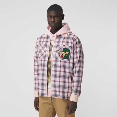 Burberry Varsity Graphic Check Technical Cotton Overshirt outlook