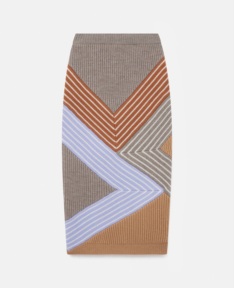 Stella by Stella 3D Stripes Wool Midi Skirt 1