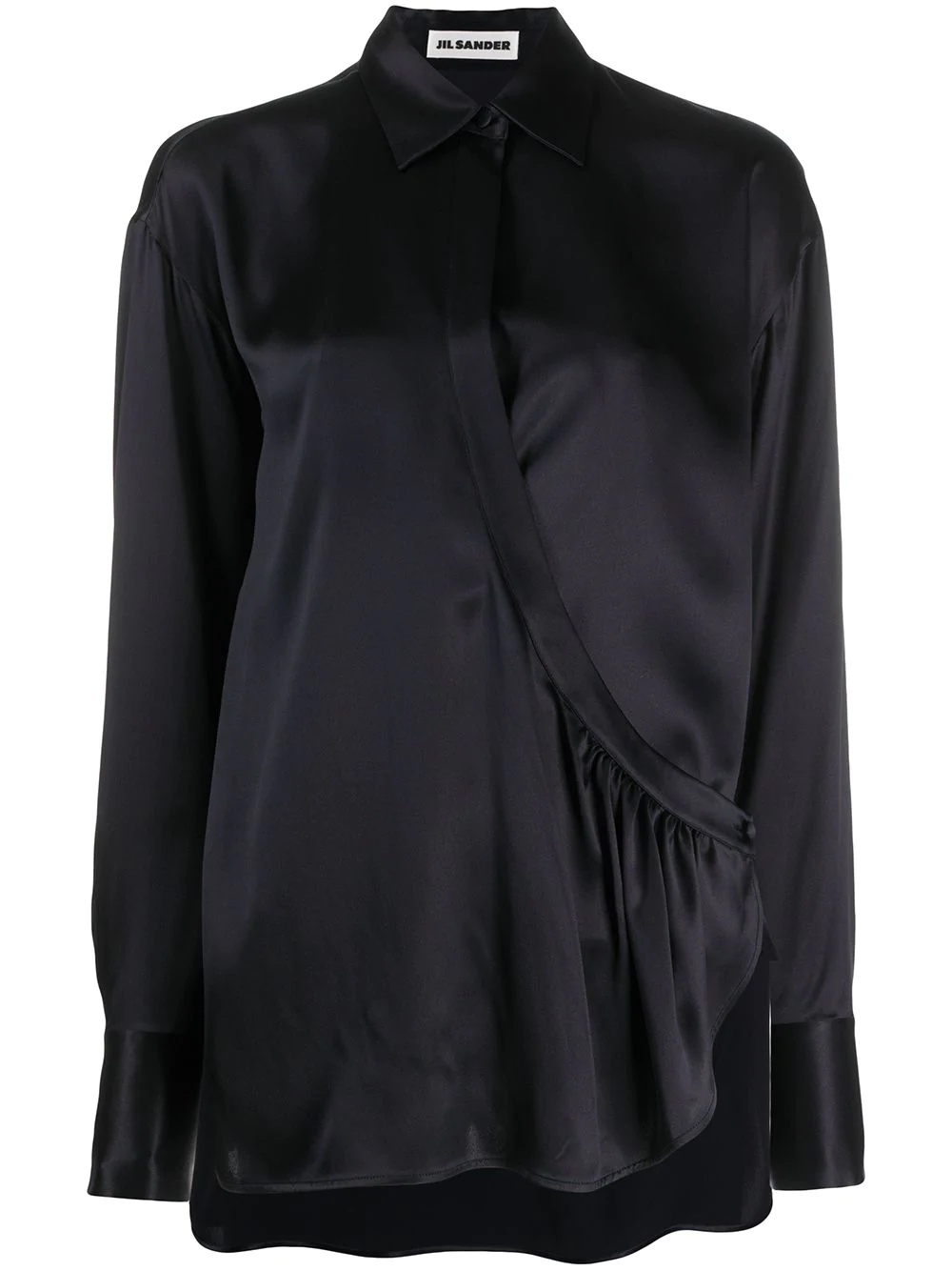 wrap-style asymmetrical blouse - 1