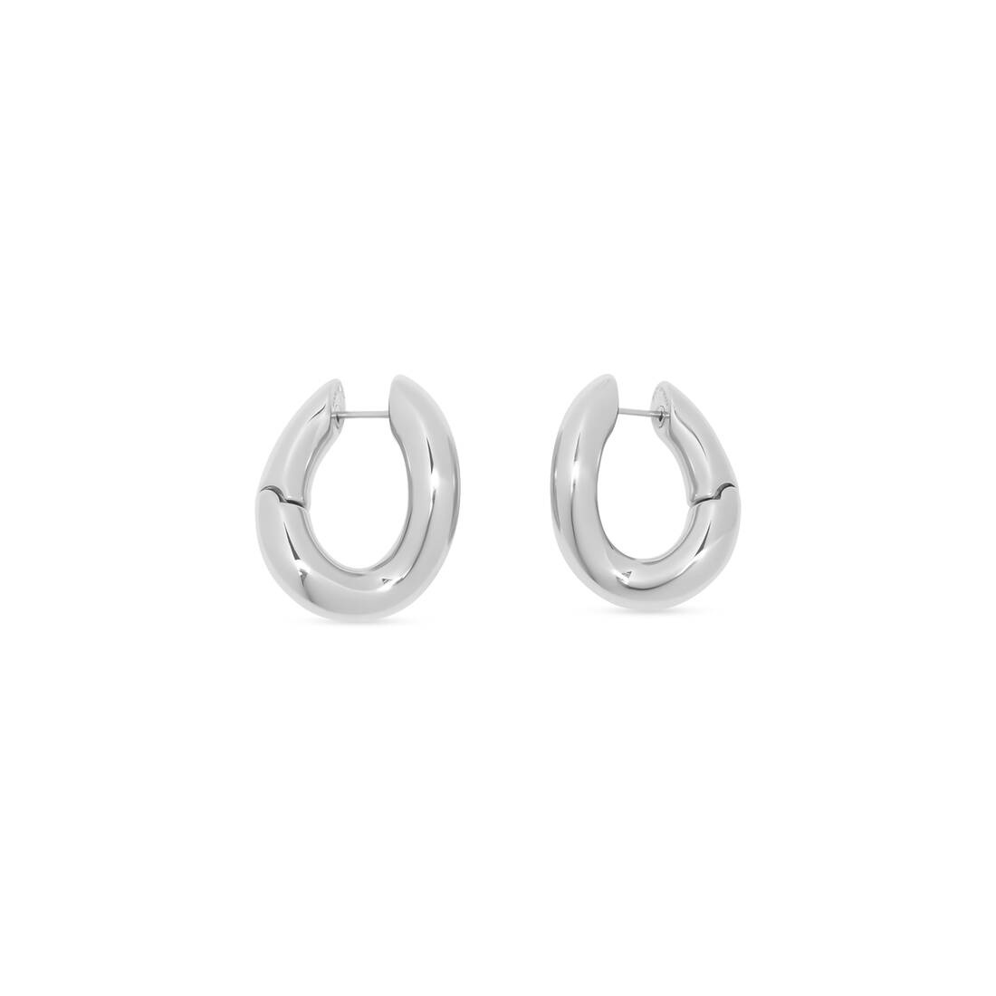 Women's Loop Earrings in Silver - 1