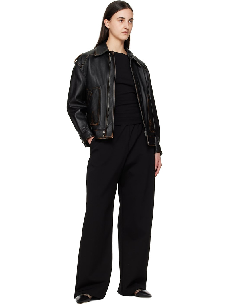 WARDROBE.NYC Black Semi Matte Track Lounge Pants outlook