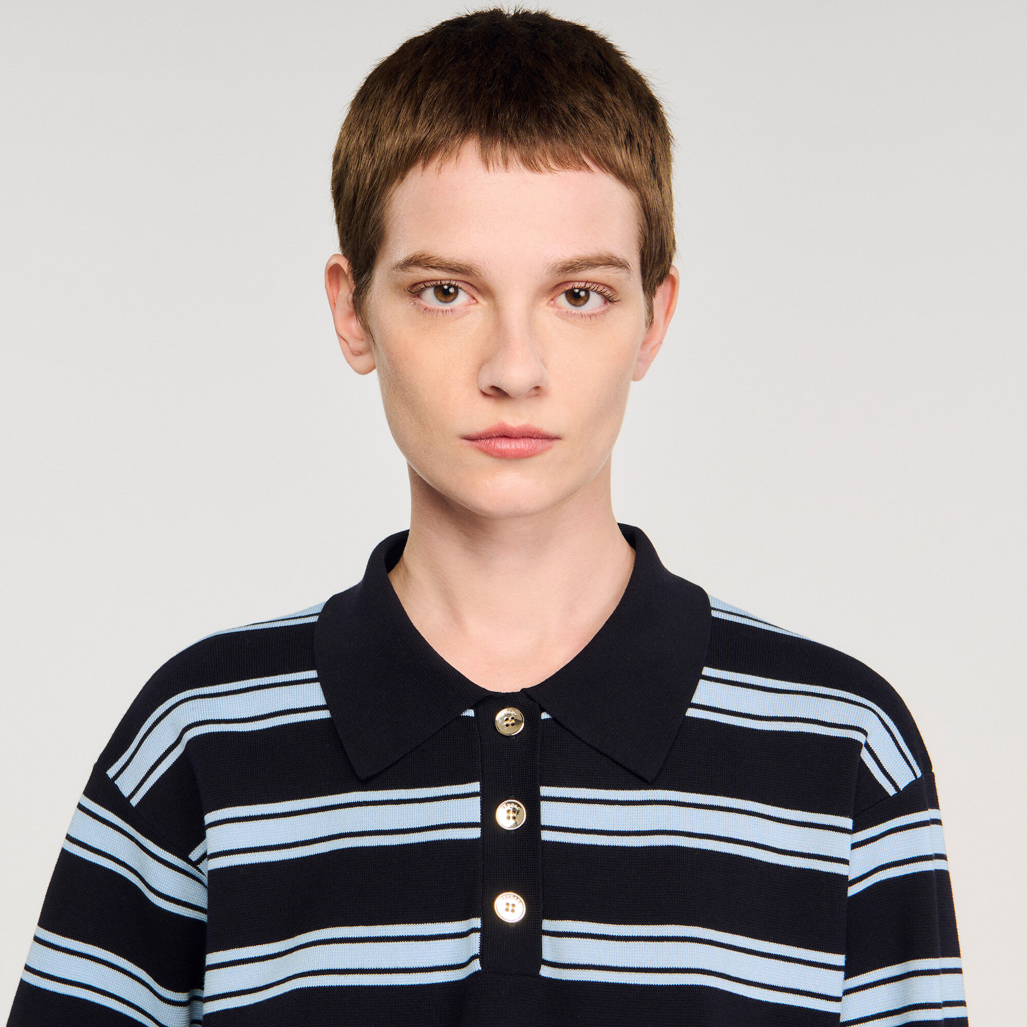 STRIPED POLO SWEATER - 3