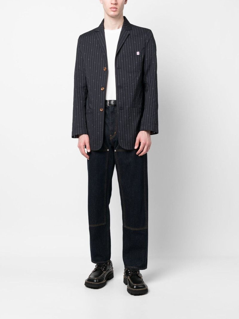 CHARLES JEFFREY LOVERBOY single-breasted pinstripe blazer outlook