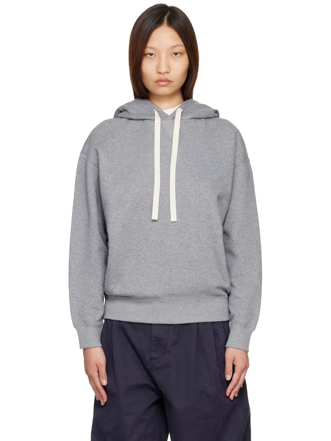 Gray Cotton Terry Hoodie - 1