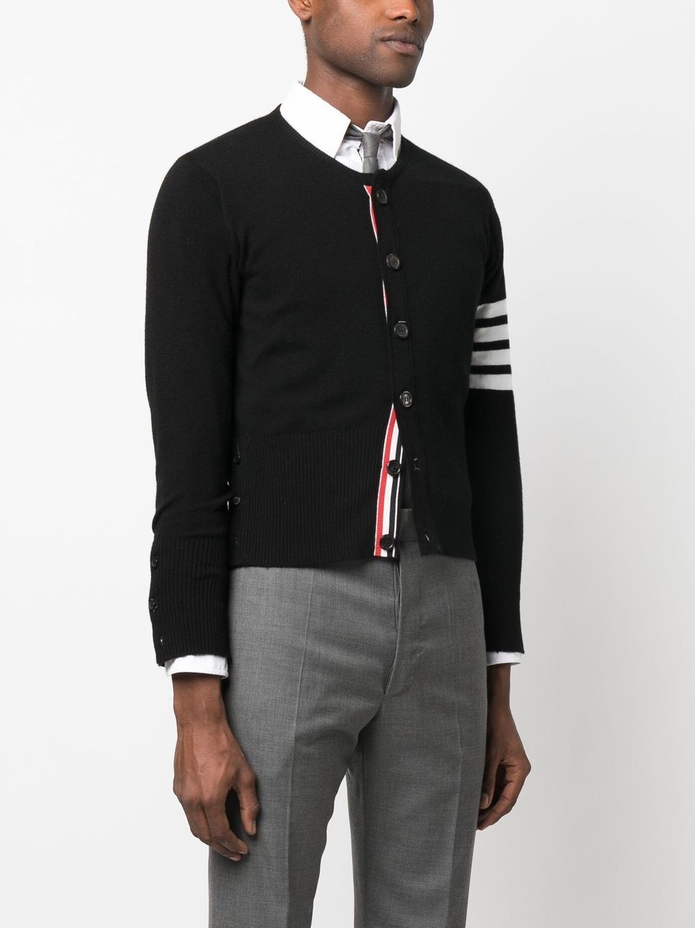stripe-detail knit cardigan - 3