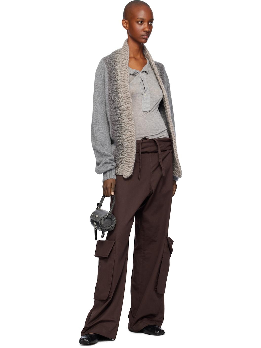 OPEN YY Brown Rolled Waist Cargo Pants | REVERSIBLE
