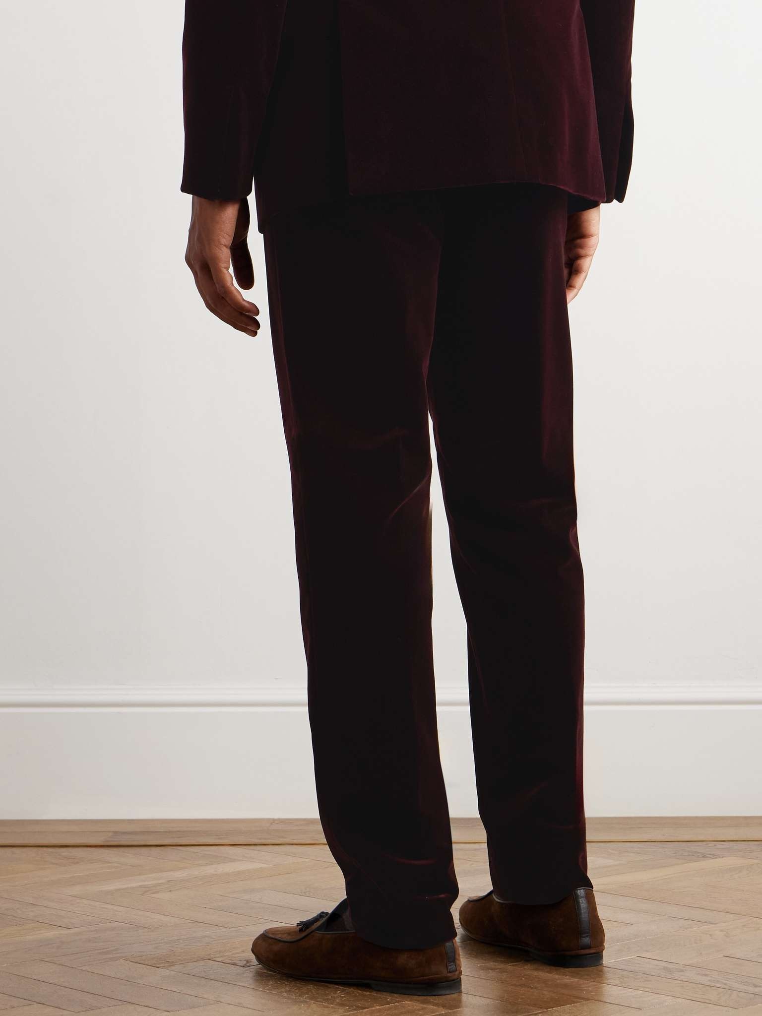 Gregory Straight-Leg Cotton-Velvet Tuxedo Trousers - 4