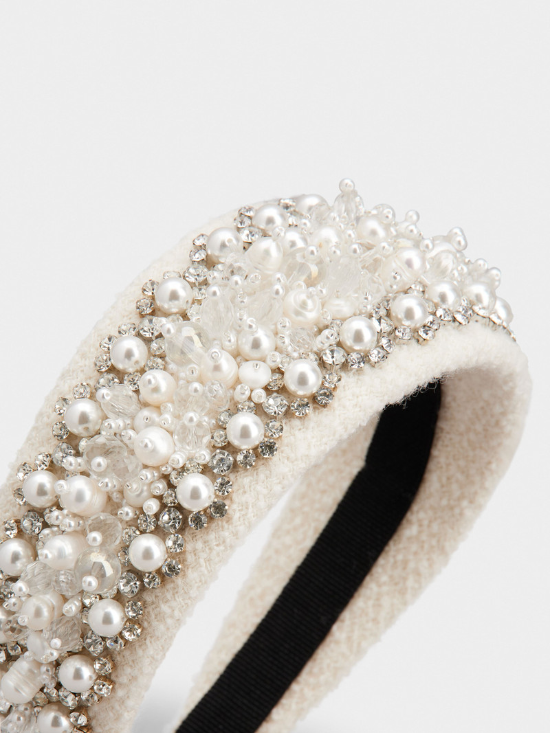 RV Pearl Embroidery Hairband in Wool 3