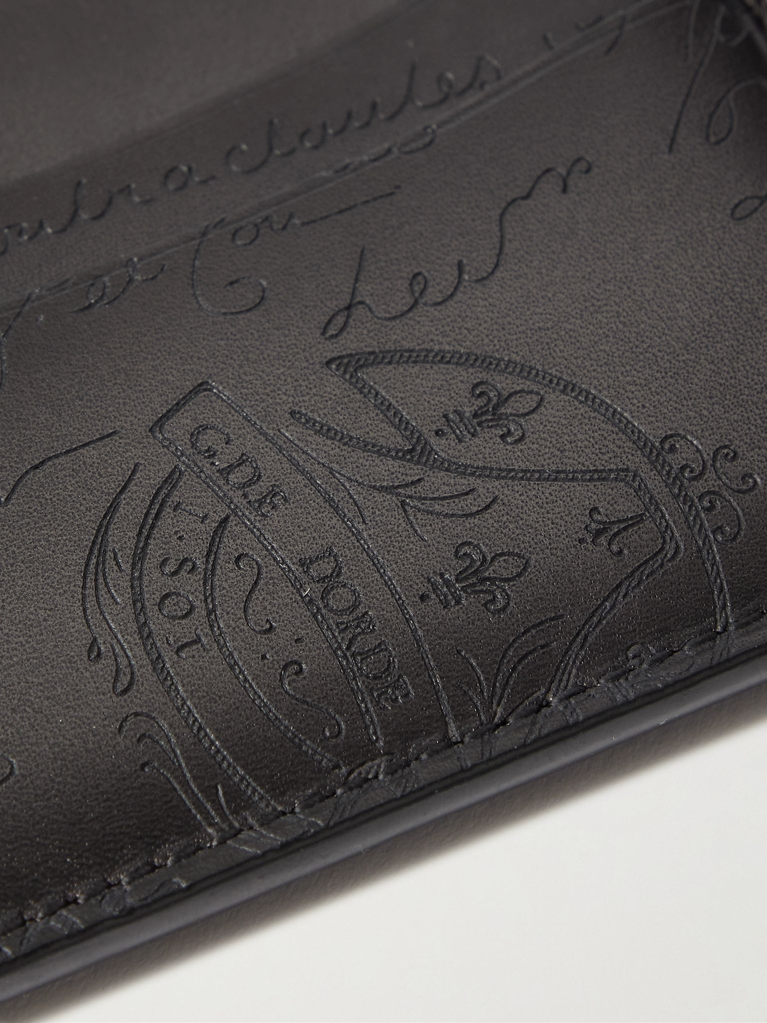 Bambou Scritto Venezia Leather Cardholder Black - 3