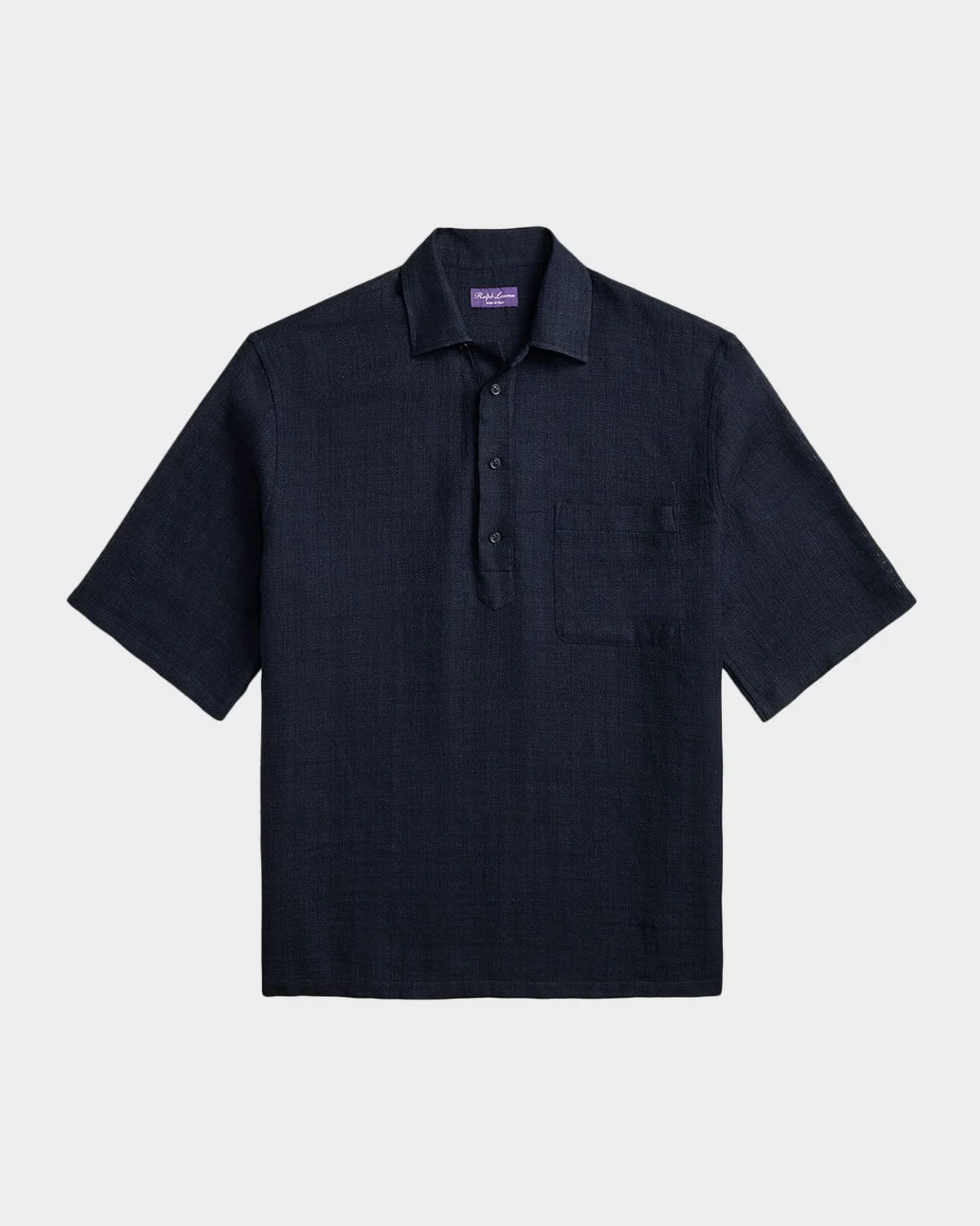 Relaxed Fit Basket-Woven Shirt - 1