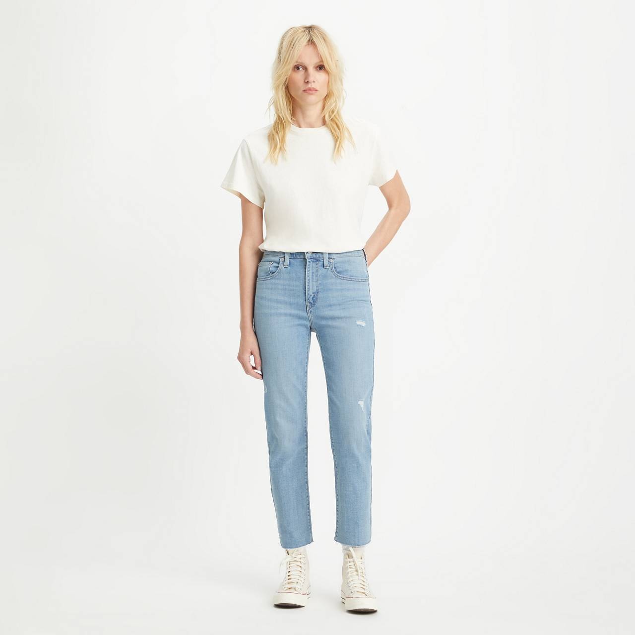Levi s 724 HIGH RISE SLIM STRAIGHT CROPPED WOMEN S JEANS REVERSIBLE