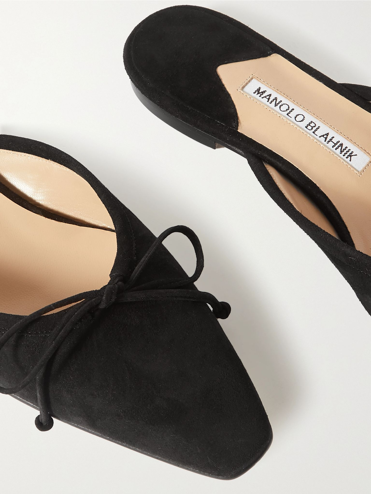 Ballerimu bow-detailed suede mules Black - 4