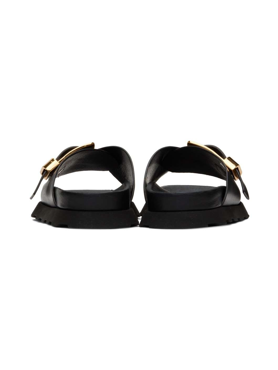 Black Buckle Slides - 2
