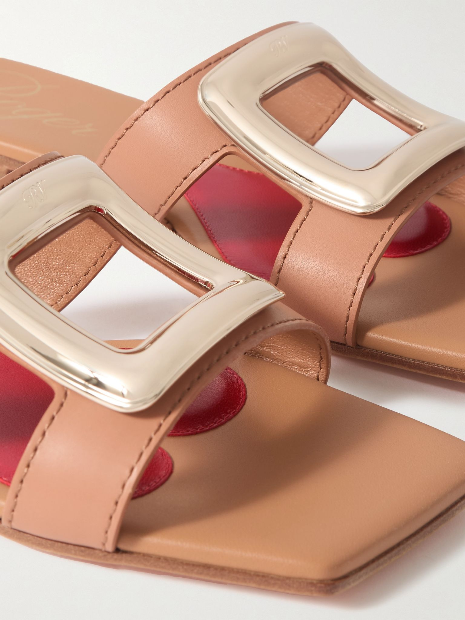 Benson embellished leather sandals Brown - 4