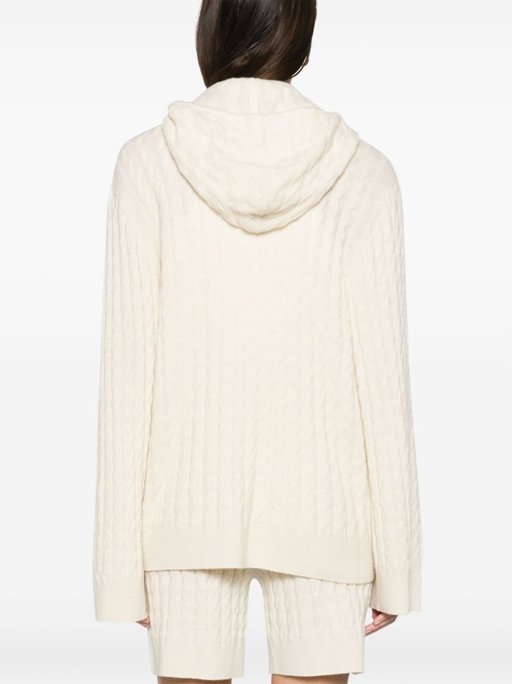 zipped cable-knit wool cardigan - 4