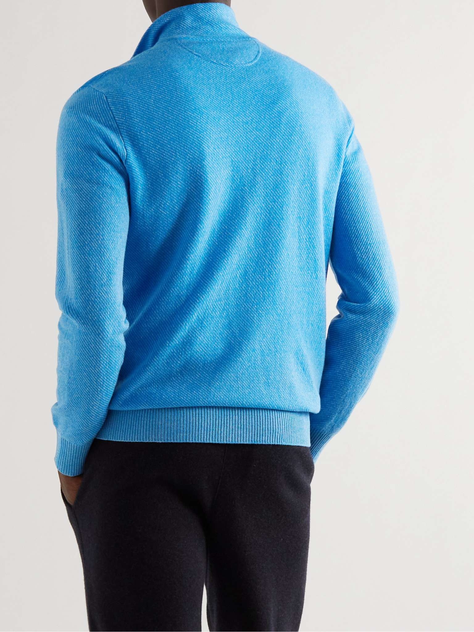 Roadster Striped Cashmere Half-Zip Sweater - 4