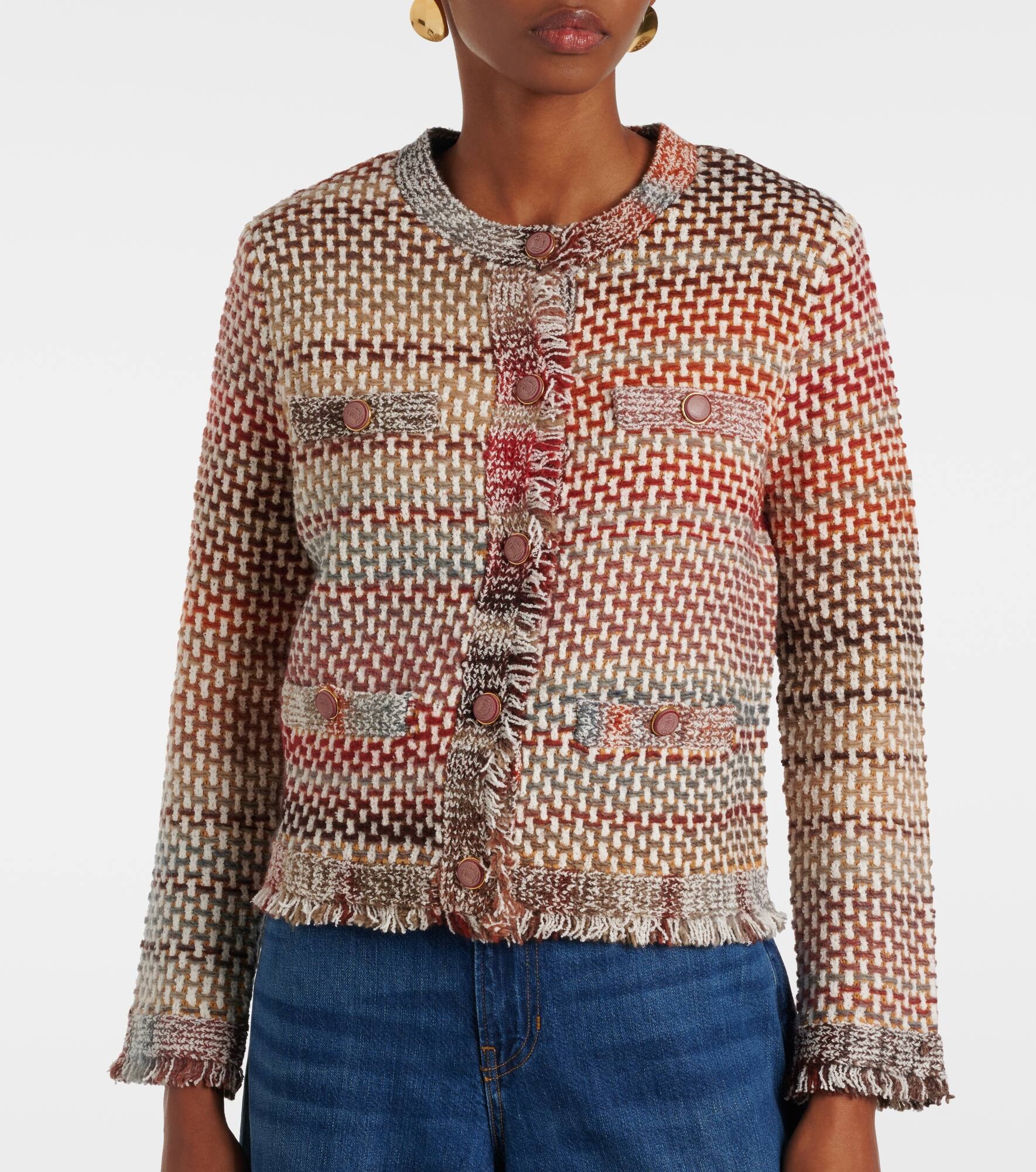 Sariyah cotton and wool-blend knit jacket - 6