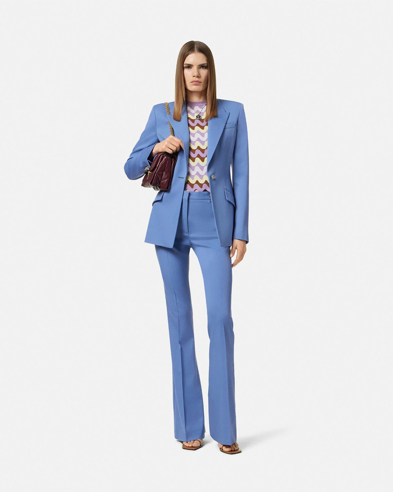 VERSACE Wool Single-Breasted DV Blazer outlook