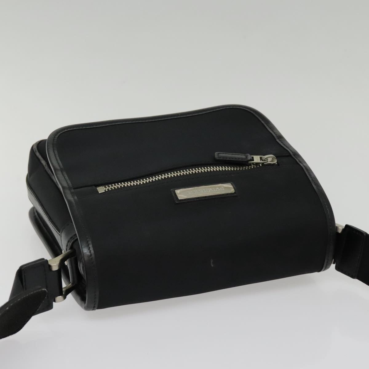 Burberry Shoulder Bag Nylon Leather Black Beige Silver - 6