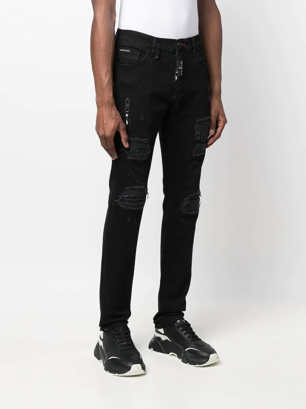 biker-cut skull trousers - 3