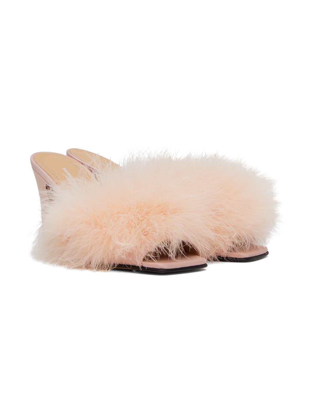 Pink Feather Mules - 4