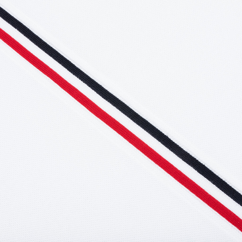 THOM BROWNE CENTER BACK STRIPE PIQUE TEE - WHITE - 4