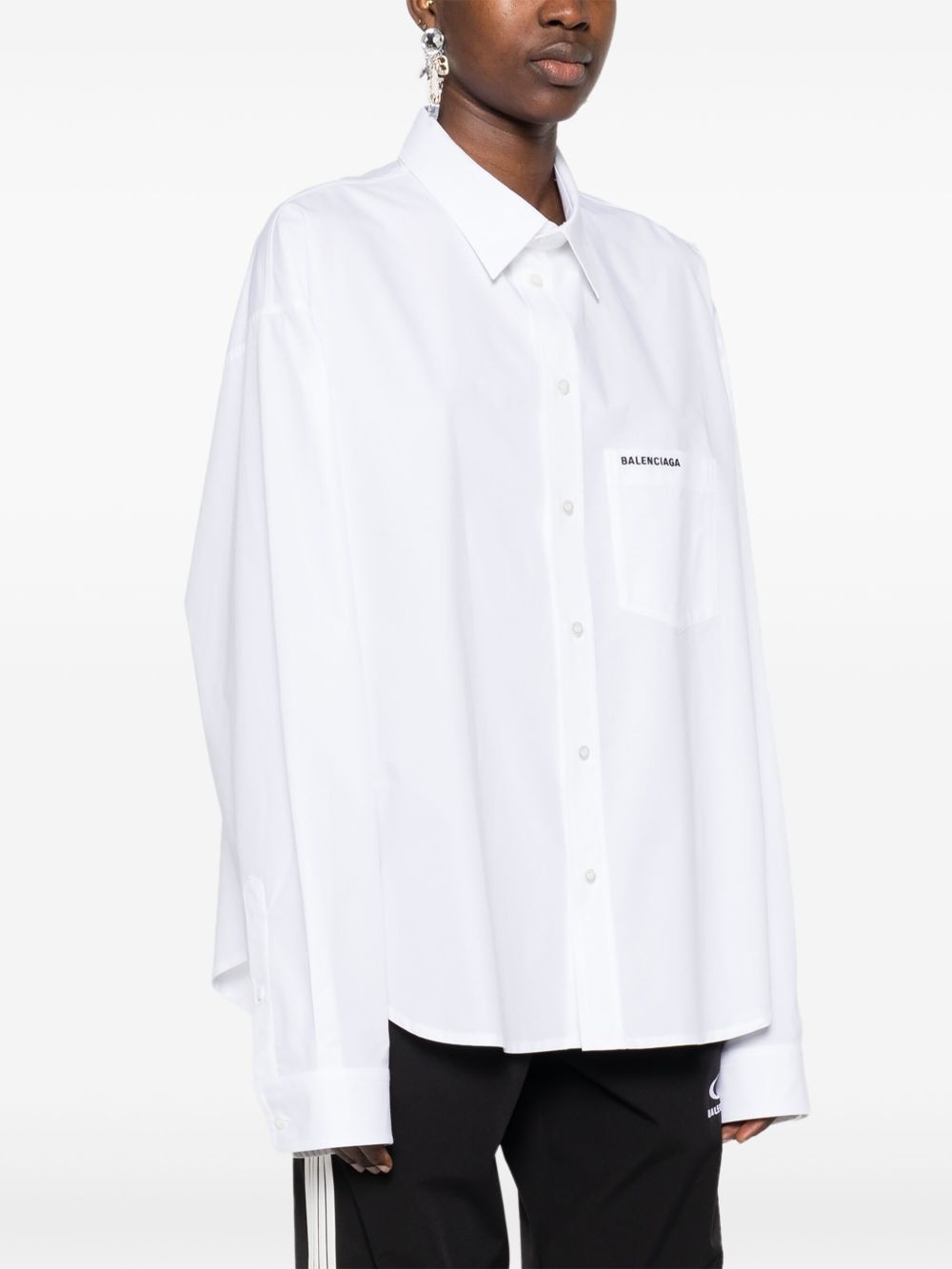 logo-embroidered shirt - 3