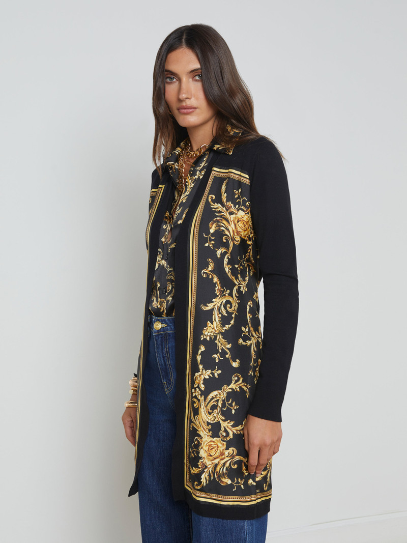 Beverly Silk Panel Cardigan 3