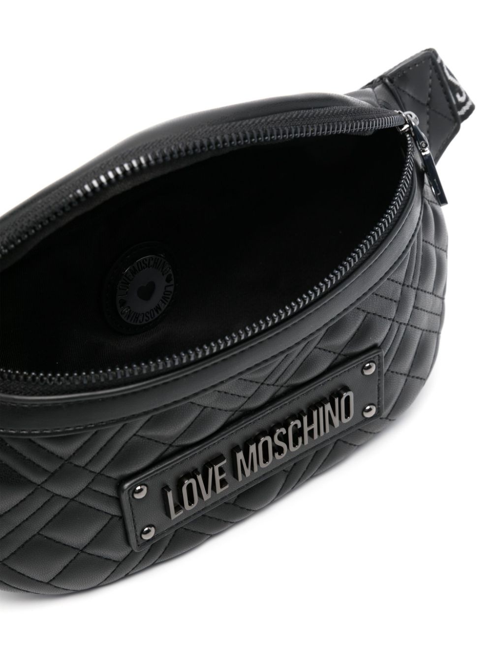 logo-lettering quilted belt bag - 5