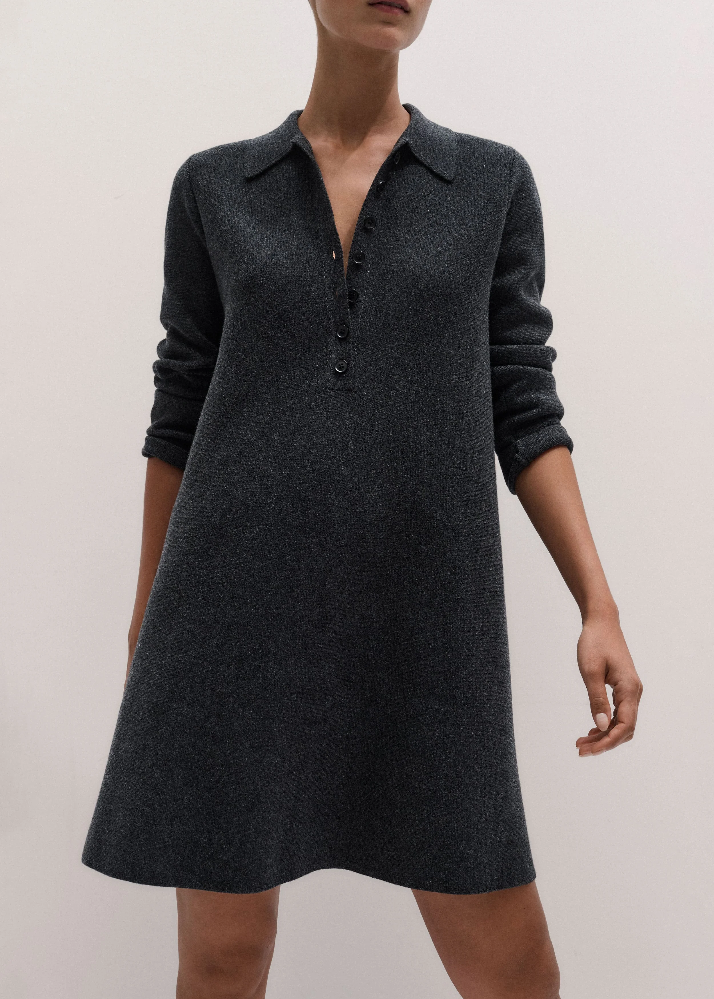 Knit Mini Swing Dress - 1