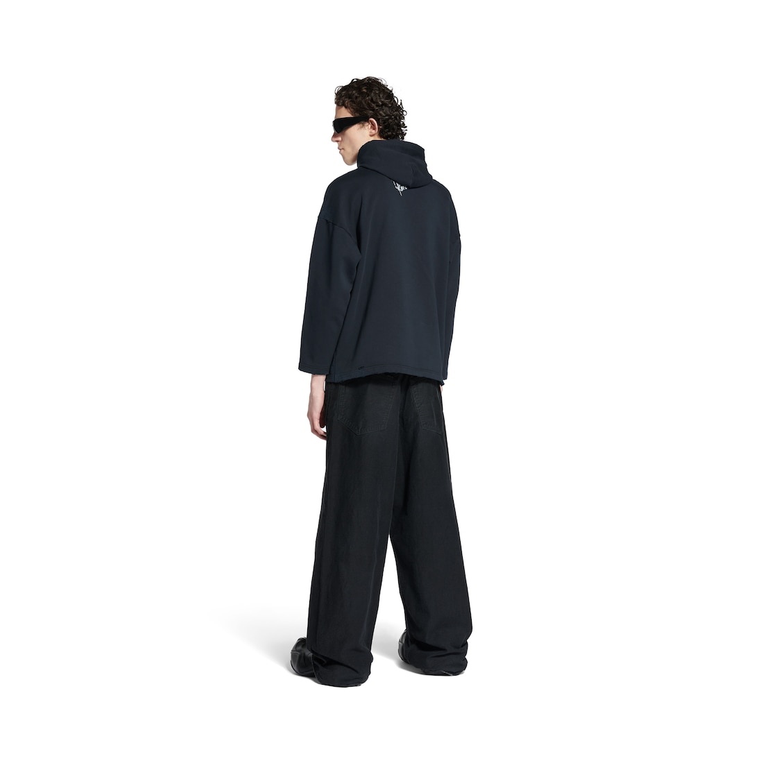 Kim K No Rib Hoodie in Faded Black - 3