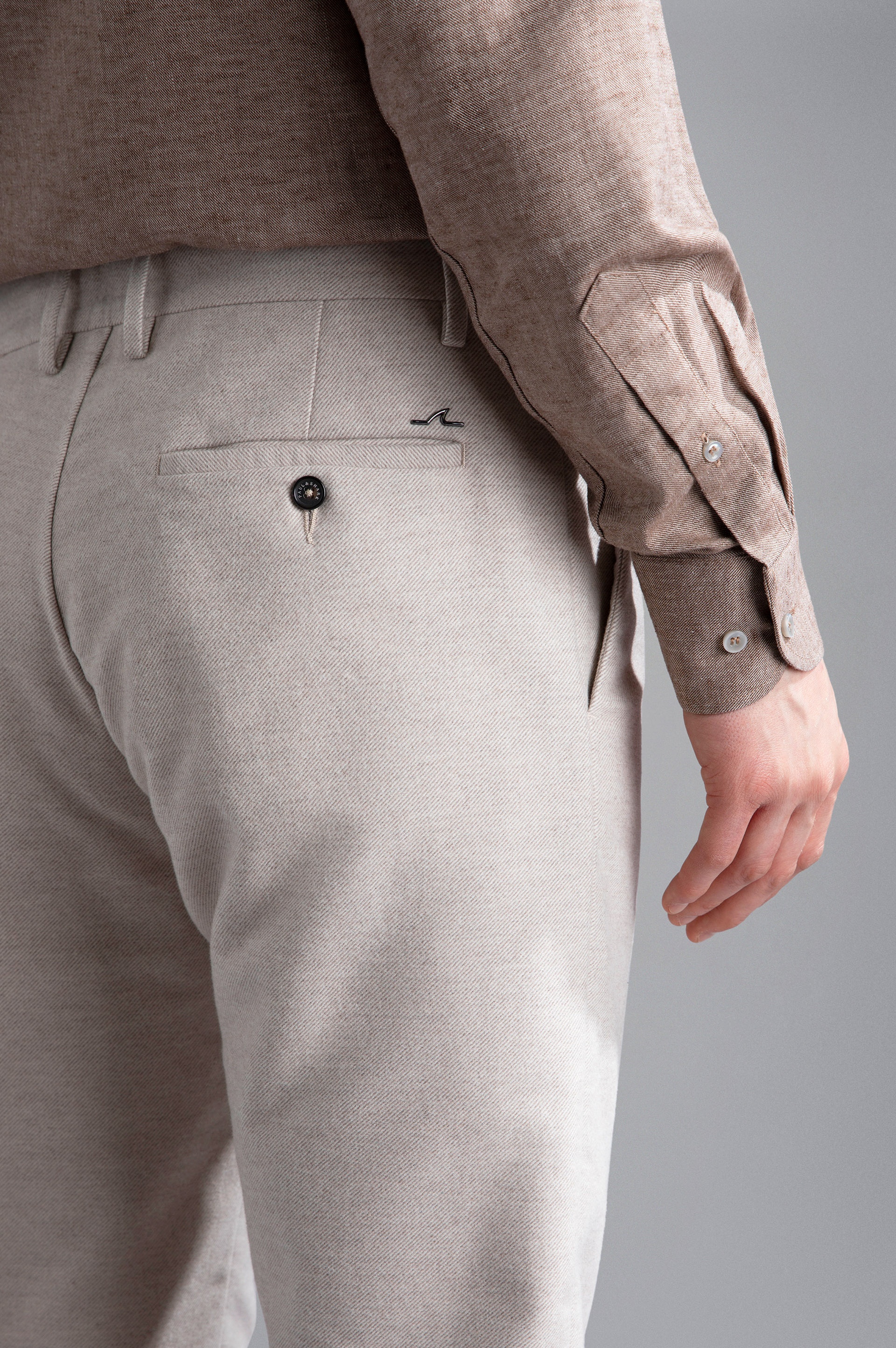 CASHMERE AND COTTON CHINO TROUSERS - 4