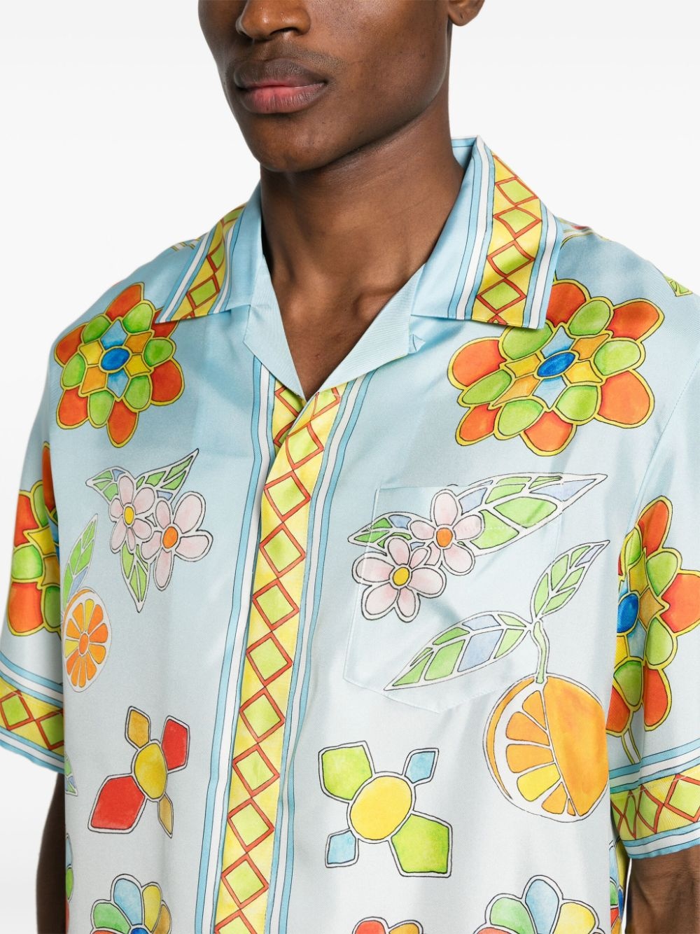 Yoruba Flowers silk shirt - 5