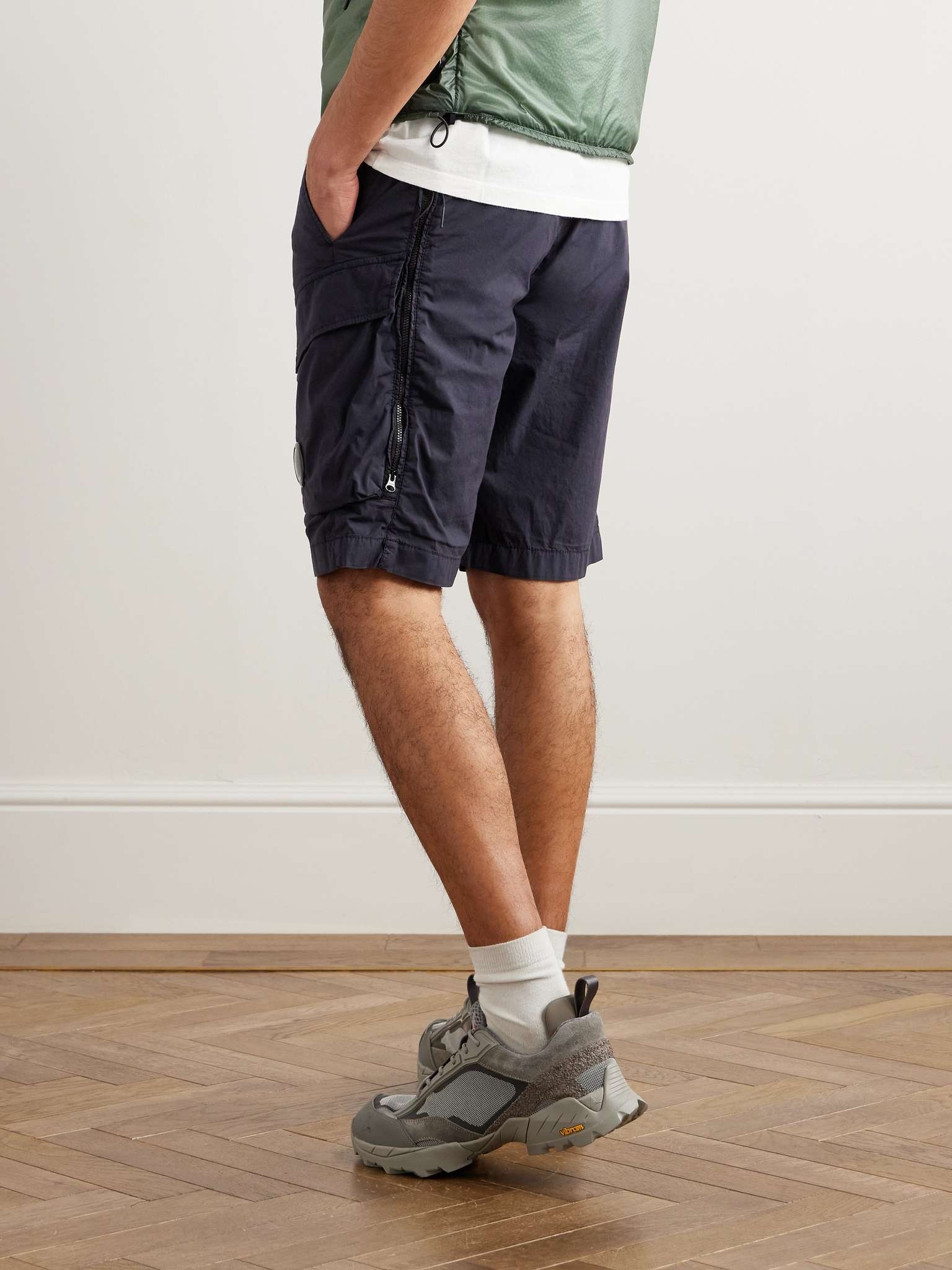 Straight-Leg Logo-Appliquéd 50 Fili Cotton-Blend Cargo Shorts - 4