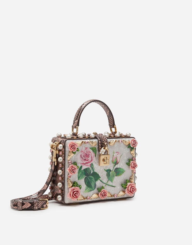 Mother-of-pearl Dolce Box bag with jewel embroidery - 3