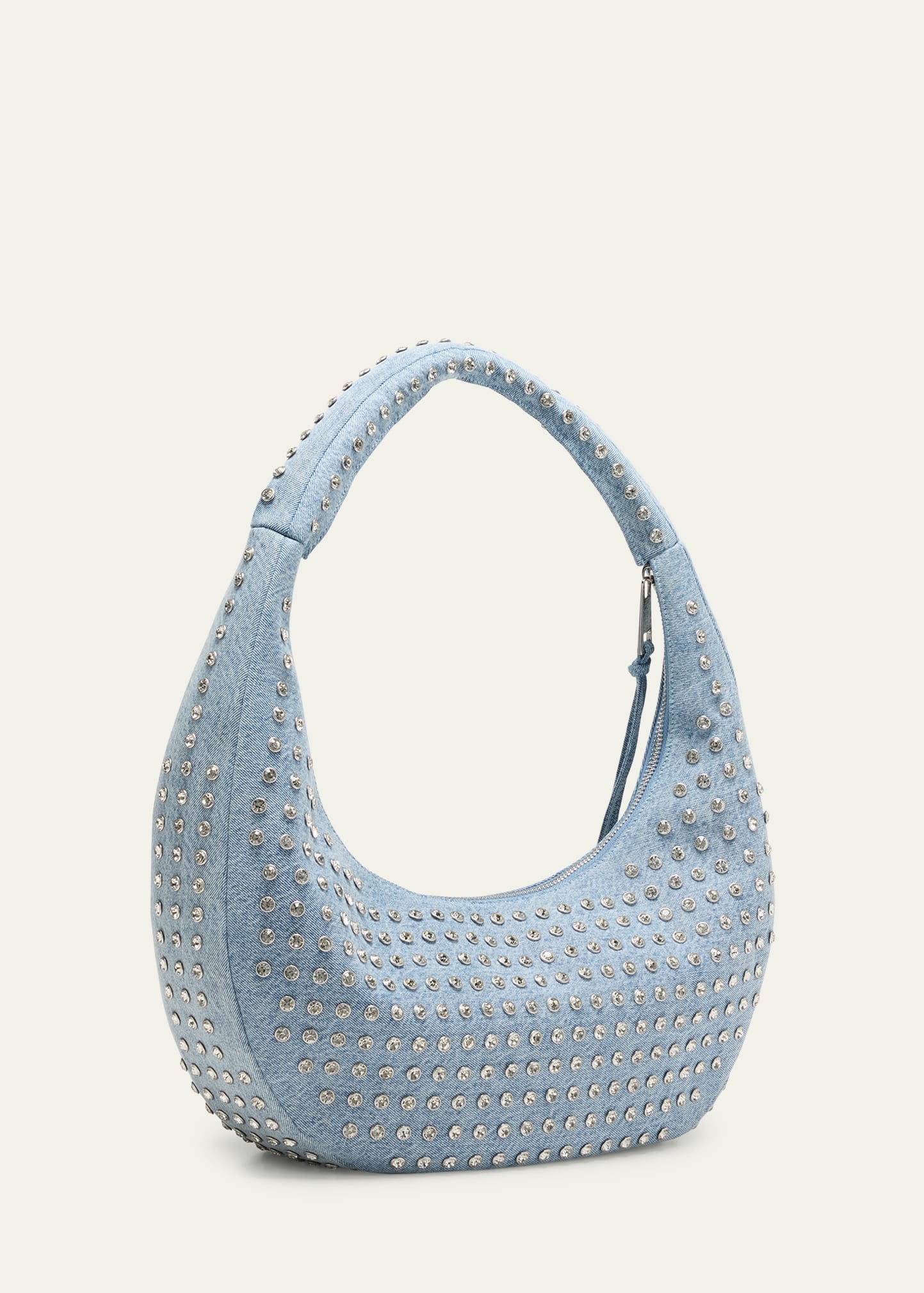 Elodie Large Embellished Denim Shoulder Bag - 3