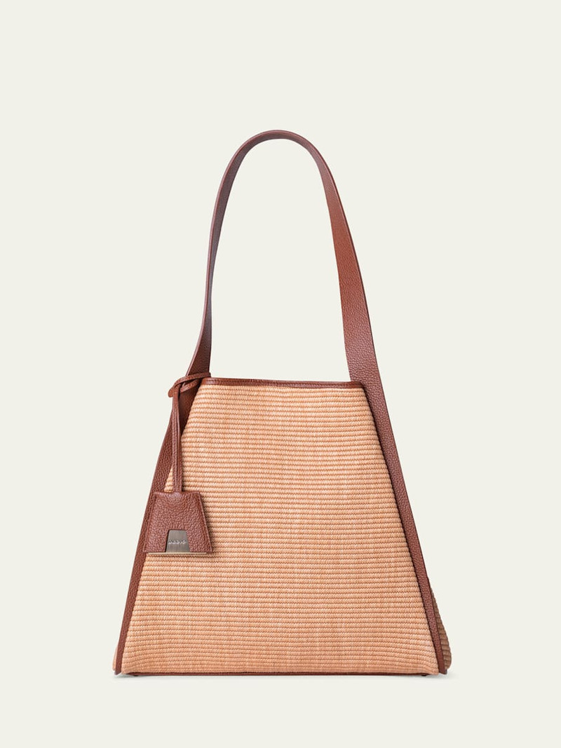 AKRIS Alexa Medium Raffia Tote Bag outlook