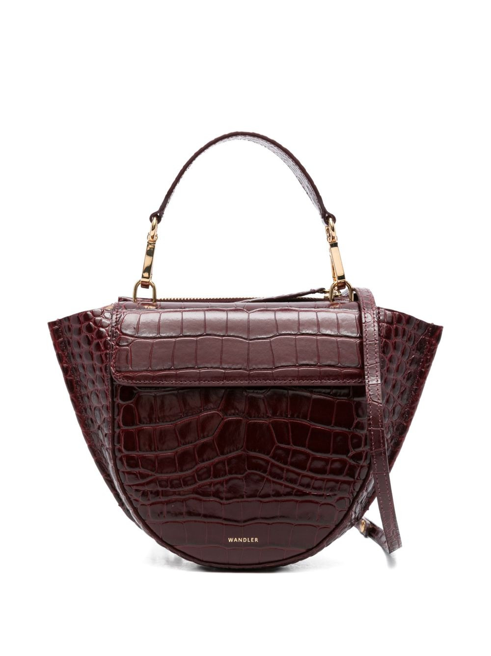 mini Hortensia crocodile-embossed bag - 1